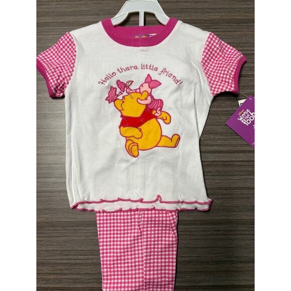 Vintage Disney Winnie the Pooh Gingham Set with Suspenders 2T - Picture 4 of 4